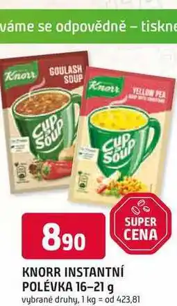 Trefa KNORR INSTANTNÍ POLÉVKA 16-21 g nabídka
