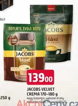 Trefa JACOBS VELVET CREMA 170-180 g káva instantni, vybrané druhy-náhradní náplň nabídka