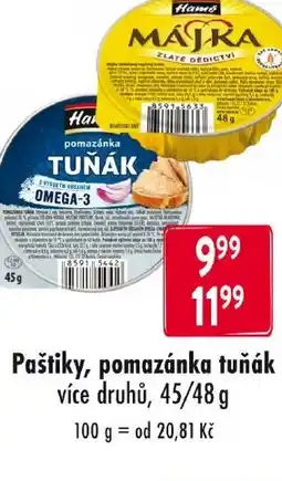 Qanto Paštiky, pomazánka tuňák nabídka