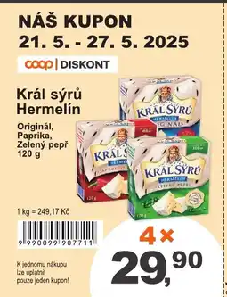 COOP DISKONT Král sýrů Hermelín nabídka