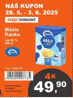 COOP DISKONT Máslo Ranko nabídka