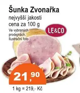 COOP DISKONT Šunka Zvonařka nabídka