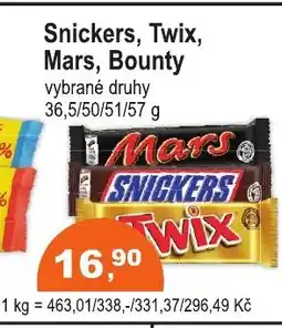COOP DISKONT Snickers, Twix, Mars, Bounty nabídka