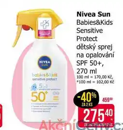 Teta Nivea Sun Babies&Kids Sensitive Protect dětský sprej na opalování SPF 50+, 270 ml nabídka
