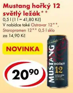 CBA Mustang hořký 12 světlý ležák, 0,5 l nabídka