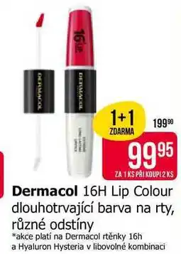 Teta Dermacol 16H Lip Colour dlouhotrvající barva na rty, různé odstíny nabídka