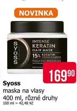 Teta Syoss maska na vlasy 400 ml, různé druhy nabídka