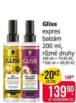 Teta Gliss expres balzám 200 ml, různé druhy nabídka