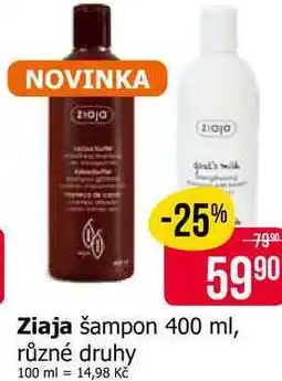 Teta Ziaja šampon 400 ml, různé druhy nabídka