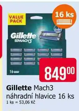 Teta Gillette Mach3 náhradní hlavice 16 ks nabídka