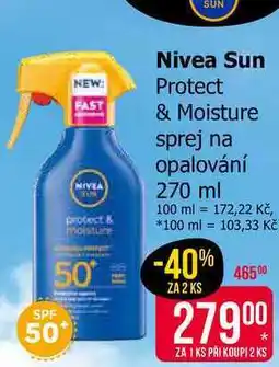 Teta Nivea Sun Protect & Moisture sprej na opalování 270 ml nabídka