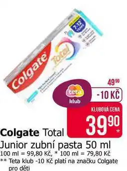 Teta Colgate Total Junior zubní pasta 50 ml nabídka