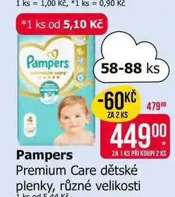Teta Pampers Premium Care dětské plenky, různé velikosti nabídka