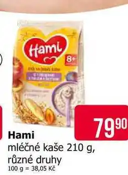 Teta Hami Mléčná kaše 210g, vybrané druhy nabídka