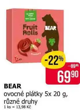 Teta BEAR ovocné plátky 5x 20 g, různé druhy nabídka