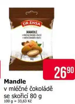 Teta DR.ENSA Mandle v mléčné čokoládě se skořicí 80 g nabídka