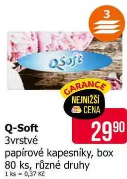 Teta Q-Soft 3vrstvé papírové kapesníky, box 80 ks, různé druhy nabídka