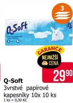 Teta Q-Soft 3vrstvé papírové kapesníky 10x 10 ks nabídka