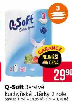Teta Q-Soft 3vrstvé kuchyňské utěrky 2 role nabídka