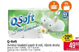 Teta QSoft 3vrstvý toaletní papír 8 rolí, různé druhy nabídka