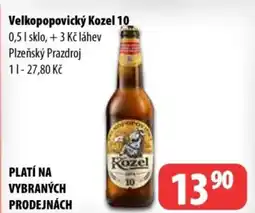 Partner Maloobchodní síť Velkopopovický Kozel 10 nabídka