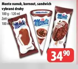 Partner Maloobchodní síť Monte nanuk, kornout, sandwich nabídka