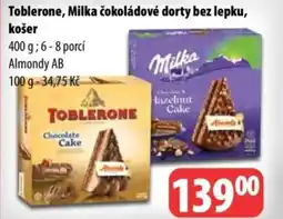 Partner Maloobchodní síť Toblerone, Milka čokoládové dorty bez lepku nabídka