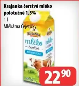 Partner Maloobchodní síť Krajanka čerstvé mléko polotučné 1,5% nabídka