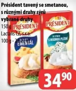 Partner Maloobchodní síť Président tavený se smetanou, s různými druhy sýrů nabídka
