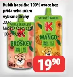 Partner Maloobchodní síť Kubík kapsička 100% ovoce bez přidaného cukru nabídka