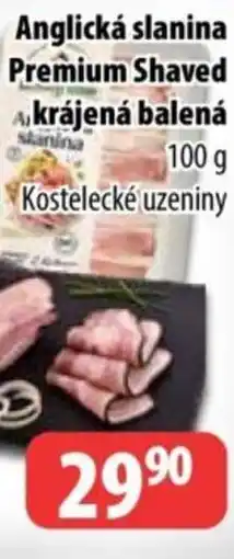 Partner Maloobchodní síť Anglická slanina Premium Shaved krájená balená nabídka