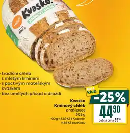 Billa Kvasko Kmínový chléb nabídka