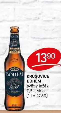 Flop KRUŠOVICE BOHÉM světlý ležák 0,5l nabídka