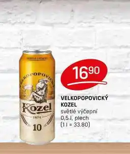 Flop VELKOPOPOVICKÝ KOZEL světlé výčepní 0,5l, plech nabídka