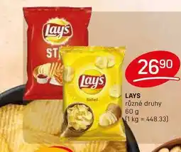 Flop LAYS různé druhy 60 g nabídka