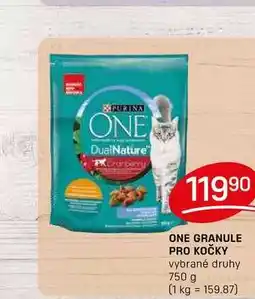 Flop ONE GRANULE PRO KOČKY vybrané druhy 750 g nabídka