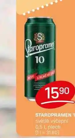 Flop STAROPRAMEN 10 světlé výčepní 0.5l, plech nabídka