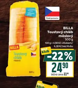 Billa BILLA Toustový chléb máslový nabídka