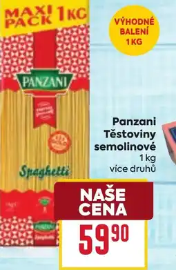 Billa Panzani Těstoviny semolinové nabídka