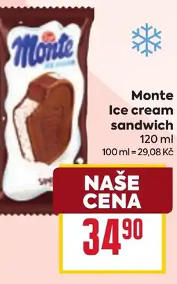 Billa Monte Ice cream sandwich nabídka