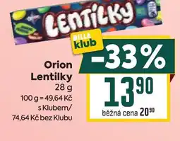 Billa Orion Lentilky nabídka