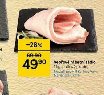 Tesco Vepřové hřbetní sádlo nabídka