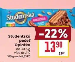 Billa Studentská pečeť Oplatka nabídka