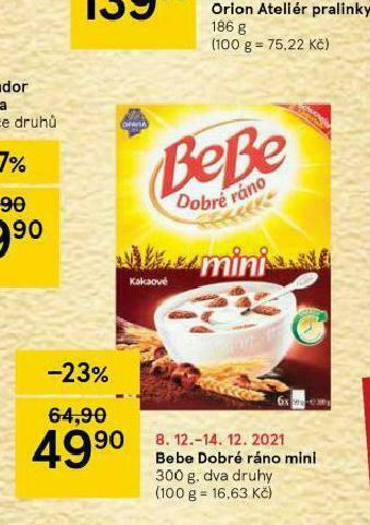 Tesco Bebe dobré ráno mini nabídka