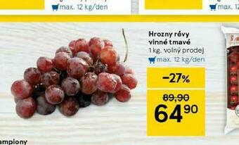 Tesco Hrozny révy vinné tmavé nabídka