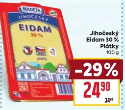 Billa MADETA Jihočeský Eidam 30% Plátky nabídka