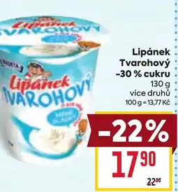 Billa Lipánek Tvarohový -30% cukru nabídka