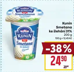 Billa Kunín Smetana ke šlehání 31% nabídka