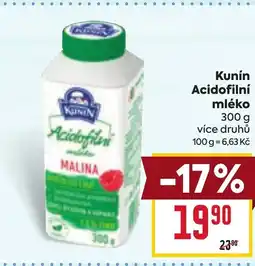 Billa Kunín Acidofilní mléko nabídka
