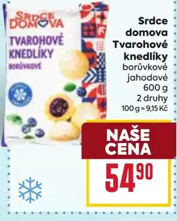 Billa Srdce domova Tvarohové knedlíky nabídka